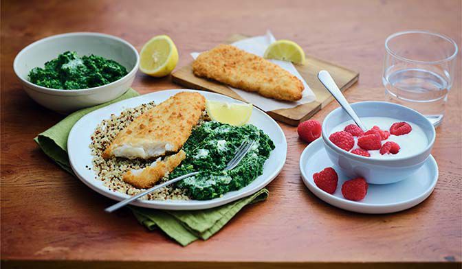 Menu équilibré filets de merlu
